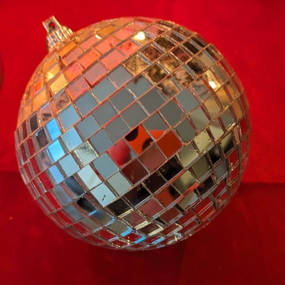 Large 5" Mirrored Disco Ball Like Tree Ornament - Picture 7 of 11